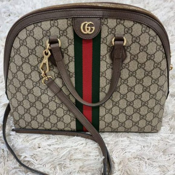 Gucci Bags Gucci Ophidia Gg Medium Top Handle Shoulder Bag In Brown